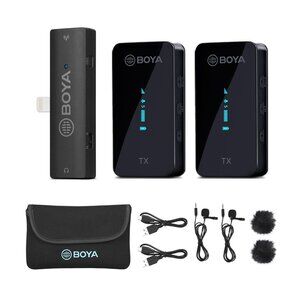 BOYA XM6-S4 Wireless Lavalier Microphone for iPhone/iPad,2.4GHz Wireless Lapel